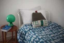 Shop Alphabet Lambswool Throw - Blue Blankets + Throws