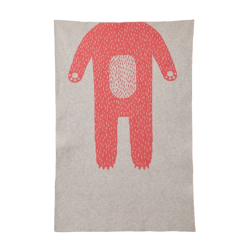 New Bear Mini Blanket - Grey & Pink Baby Blankets