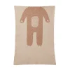 Fashion Bear Mini Blanket - Oatmeal & Brown Baby Blankets