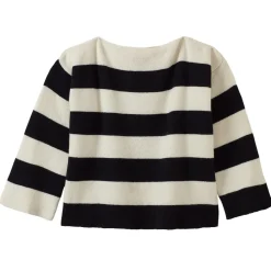 Clearance Bella Jumper - Black & White Lambswool Jumpers