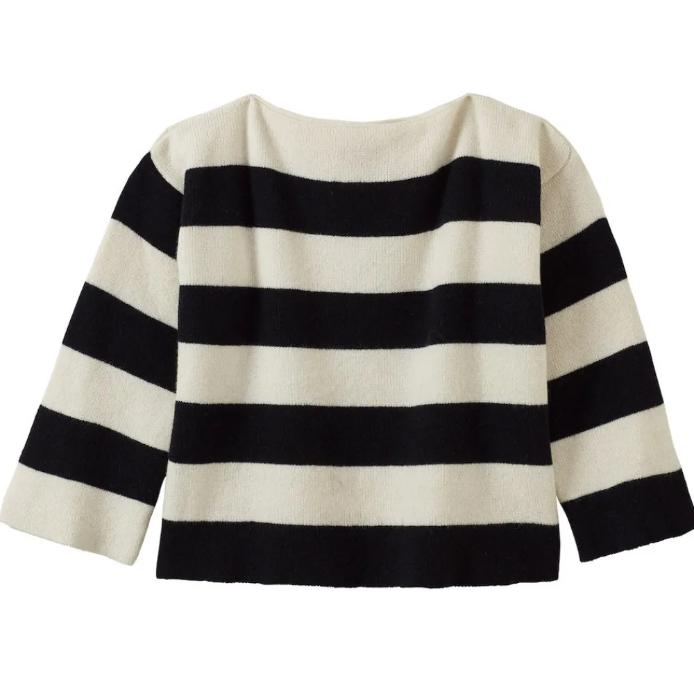 Clearance Bella Jumper - Black & White Lambswool Jumpers