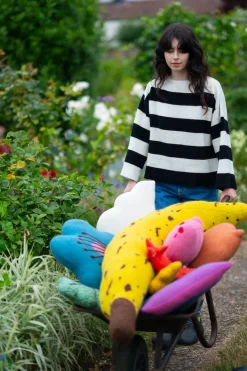 Clearance Bella Jumper - Black & White Lambswool Jumpers