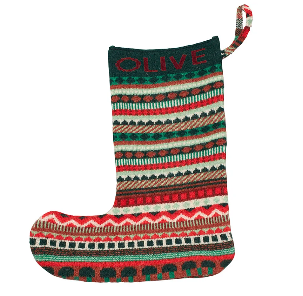 Fashion Bespoke Knitted Christmas Stocking - Green Bespoke