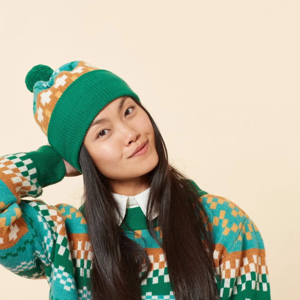 Cheap Big Stitch Beanie Hat - Shamrock Hats + Arm Warmers