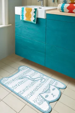 Best Sale Blue Cat Bath Mat Bath Mats
