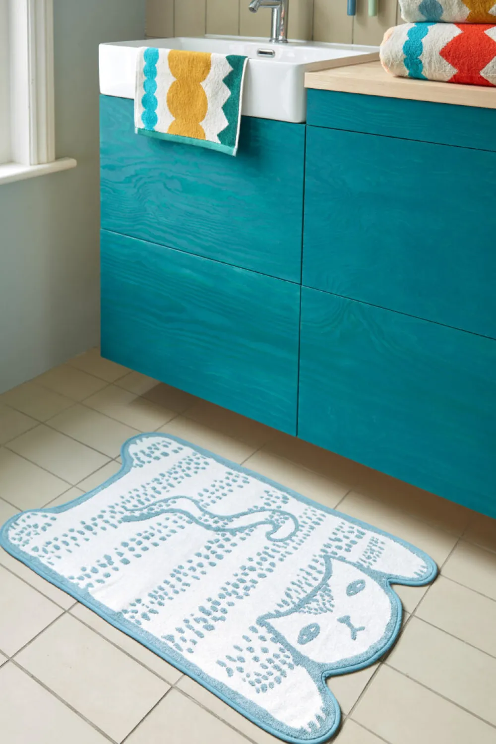 Best Sale Blue Cat Bath Mat Bath Mats