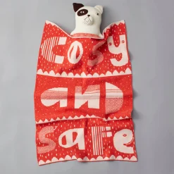 Shop Cosy and Safe Mini Blanket - Orange & White Baby Blankets