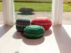 New Frank Pouffe in ZigZag - Black Floor Cushions