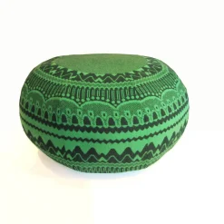 Cheap Frank Pouffe in ZigZag - Green Floor Cushions