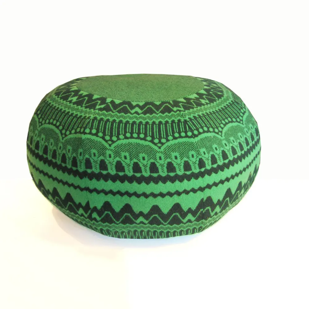 Cheap Frank Pouffe in ZigZag - Green Floor Cushions