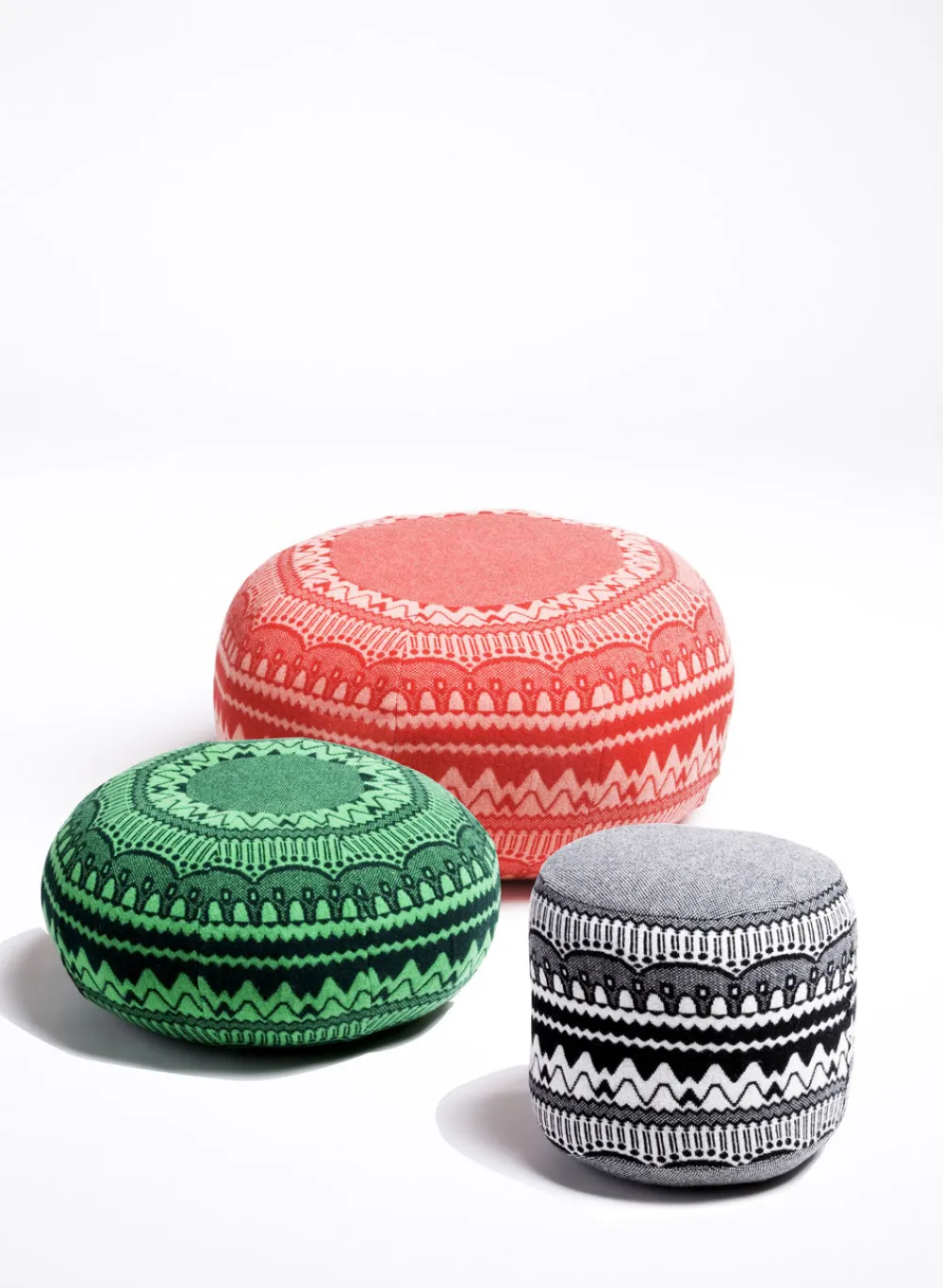 Cheap Frank Pouffe in ZigZag - Green Floor Cushions