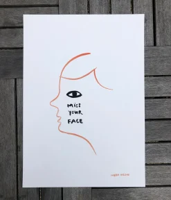 Online I Miss Your Face Print Screen Print Wall Art