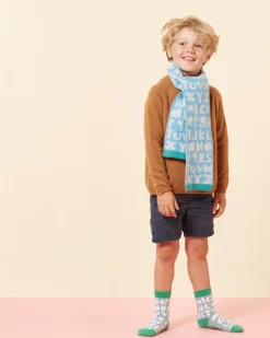 Fashion Kids Alphabet Scarf - Blue Scarves