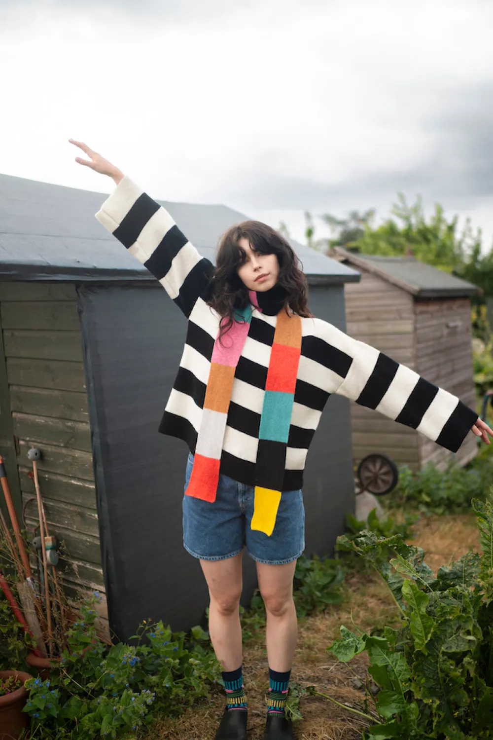 Store Long skinny stripe scarf Scarves