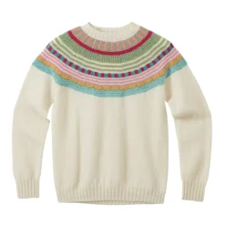 Hot Magic Circle Yoke Jumper - Winter White Lambswool Jumpers