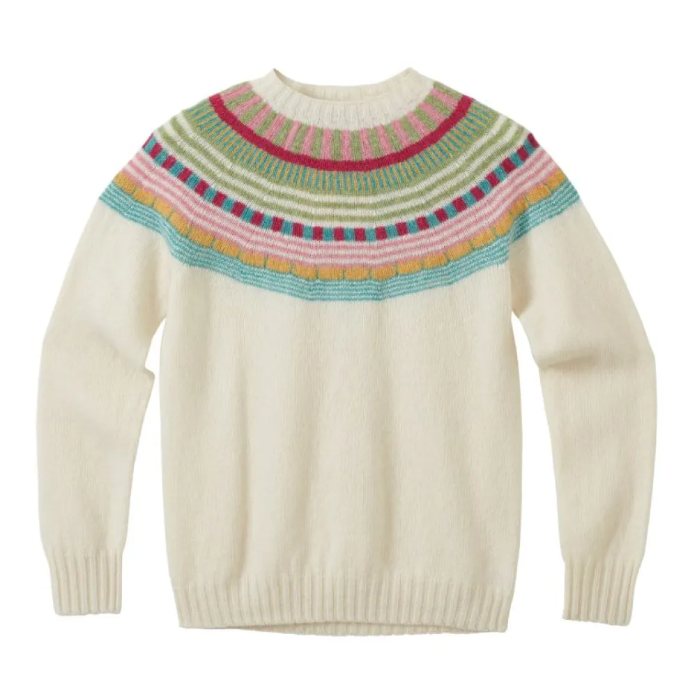 Hot Magic Circle Yoke Jumper - Winter White Lambswool Jumpers