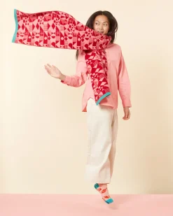 Online Monoglyph Blanket Scarf - Lipstick Scarves