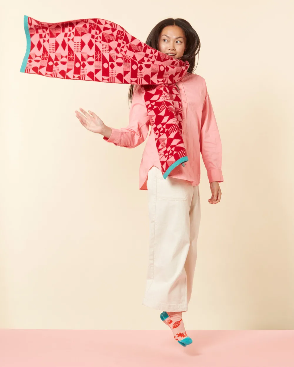 Online Monoglyph Blanket Scarf - Lipstick Scarves