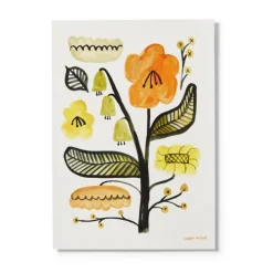 Hot Orange Wildflower Giclée Print Flower Wall Art