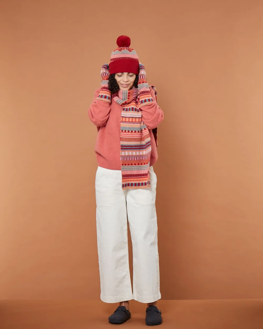 Shop Static Stripe Beanie Hat- Dubonnet Hats + Arm Warmers