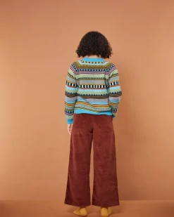 New Static Stripe Jumper - Turquoise Lambswool Jumpers